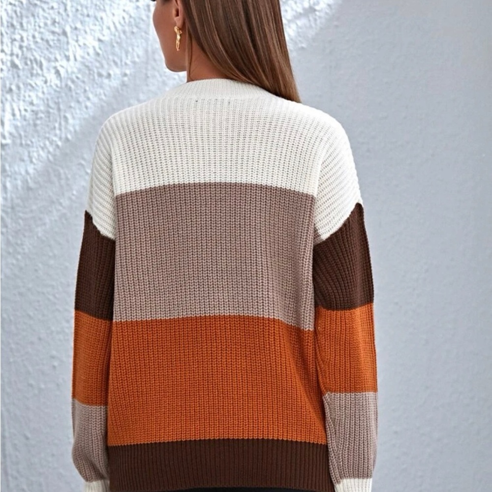 Shein Ribbed Colorblock Sweater - Picture 3 of 5